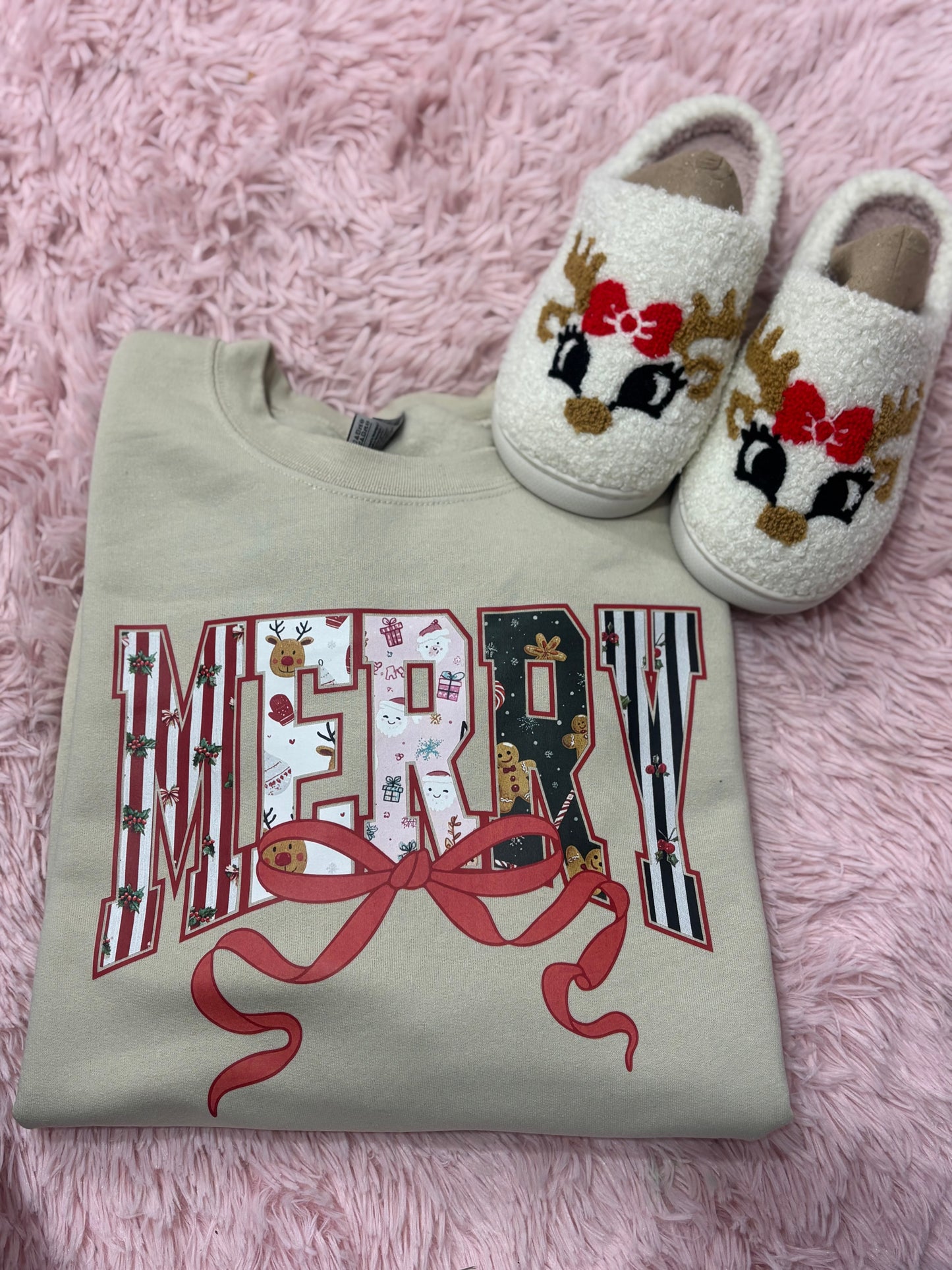 Merry Crewneck~ Sand