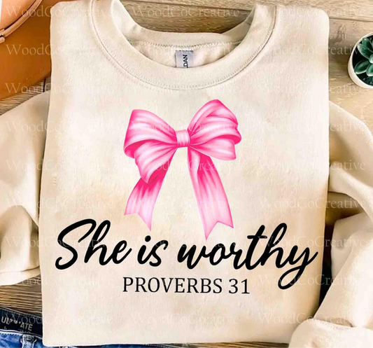 She is worthy Crewneck