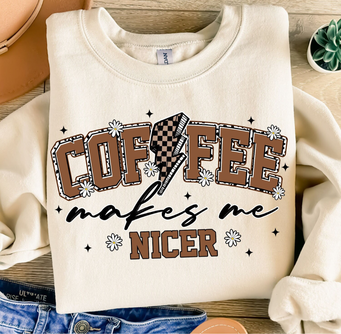 Coffee makes me nicer Crewneck