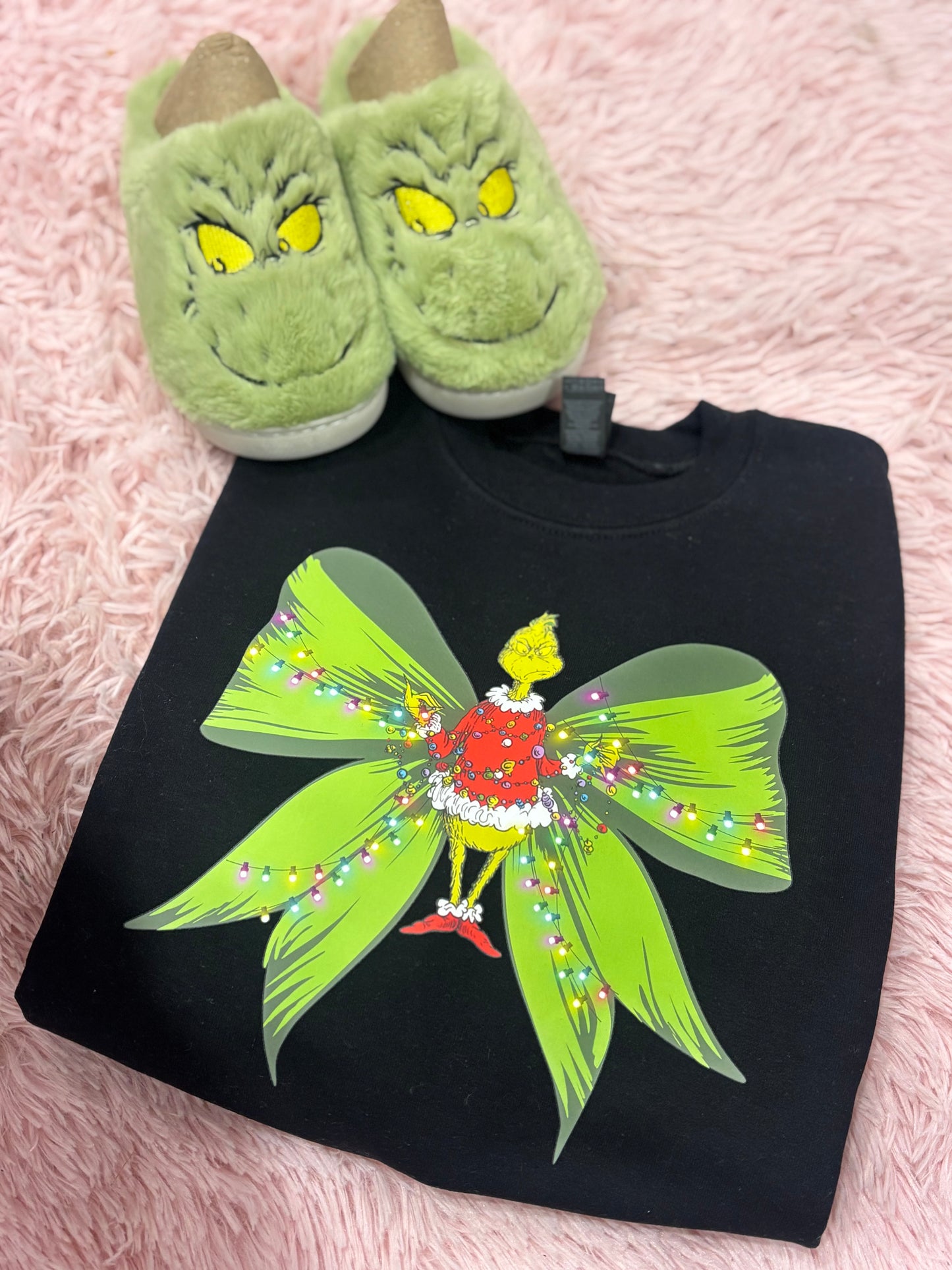 Toddler/Youth Grinch Bow Crewneck