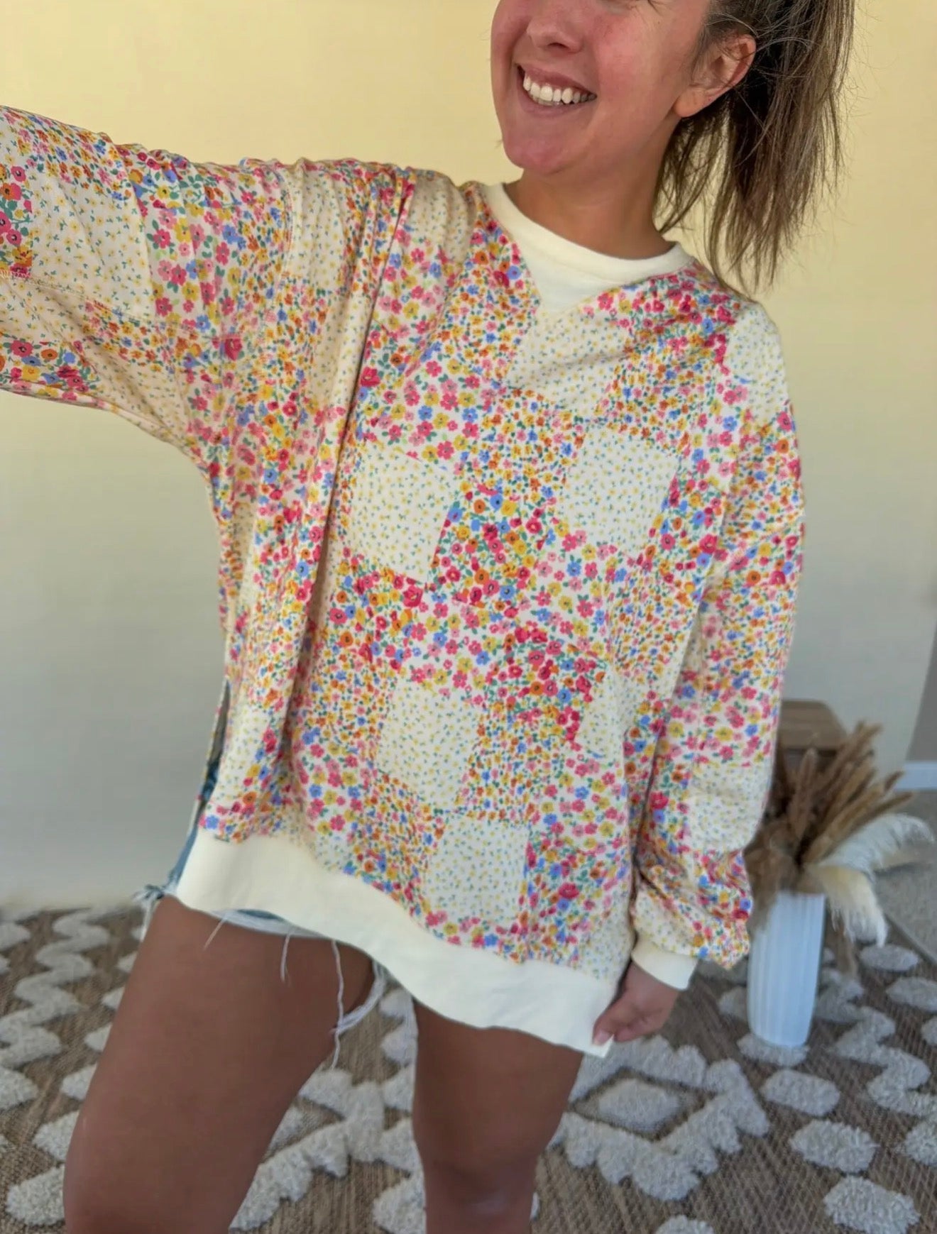 Spring floral crewneck